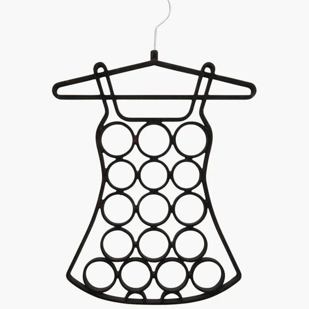 Price Drop💦NWOT Dress Shaped Scarf Hanger in a Soft Black Faux Velvet Fabric